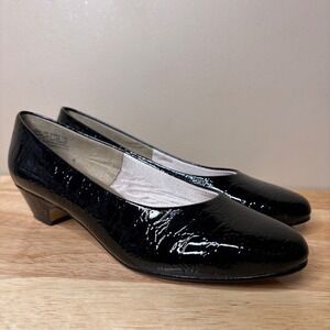 Soft Style By Hush Puppies Women's Black Croc Business‎ Casual Kitten Heels 8.5W